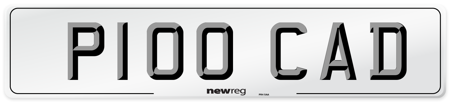 P100 CAD Number Plate from New Reg